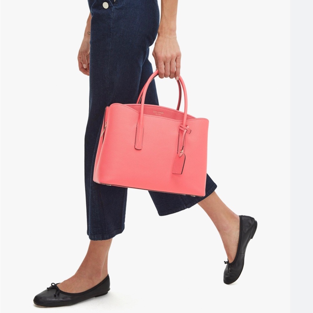NWT!! Kate Spade Margaux Large Satchel Triple Compartment Crossbody Peach Melba